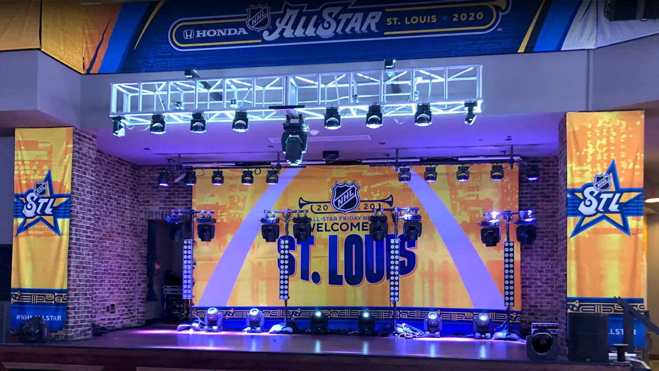 NHL All-Star stage graphics in St. Louis